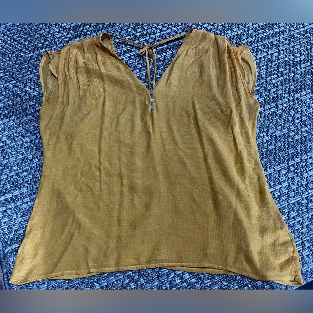 Le Chateau | Mustard Blouse with Tie Detail